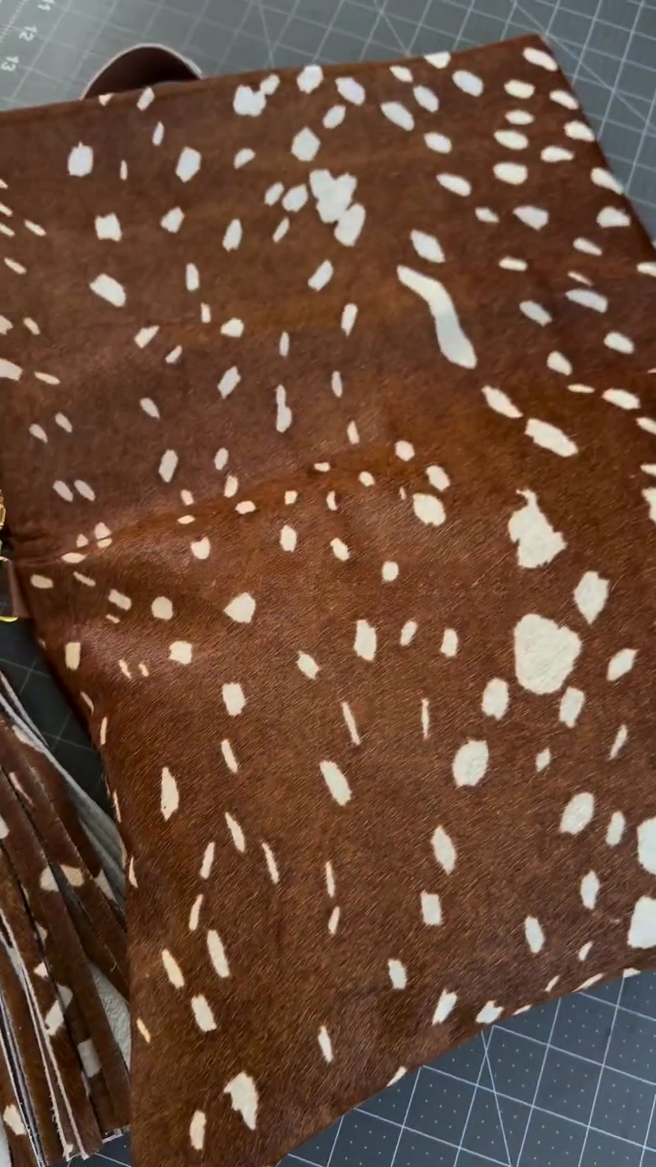 Deer Print Genuine Cowhide Hair-On Shoulder Bag