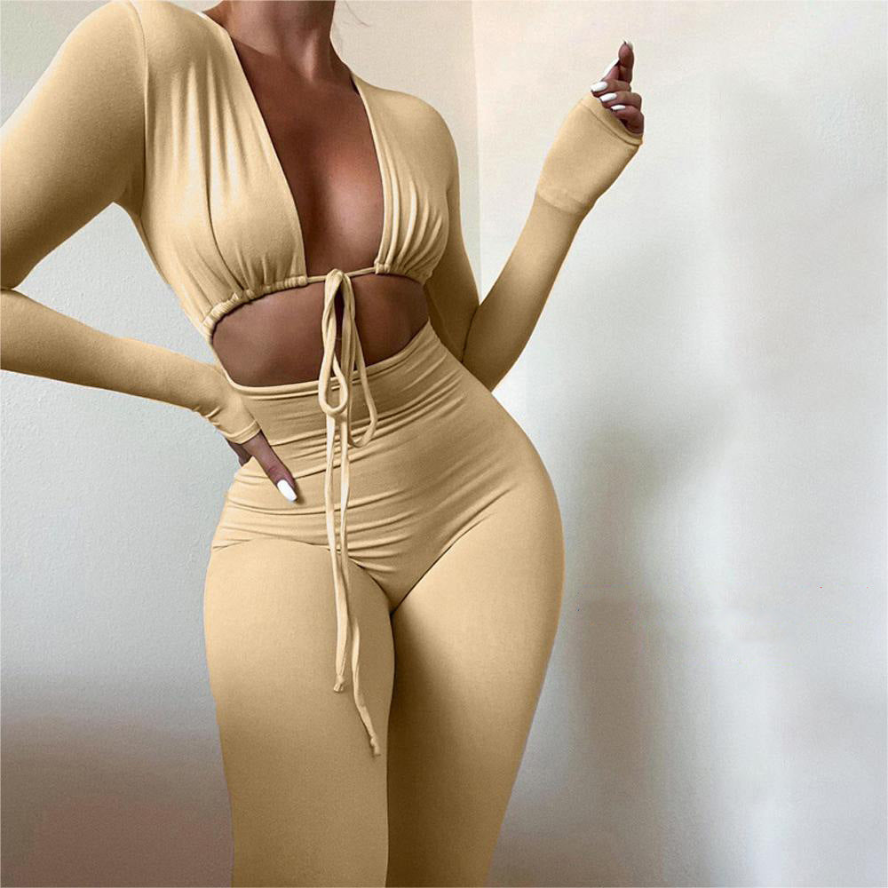 Cutout Tie-Front Jumpsuit