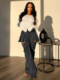 Detachable Cargo Denim Two-Piece Set
