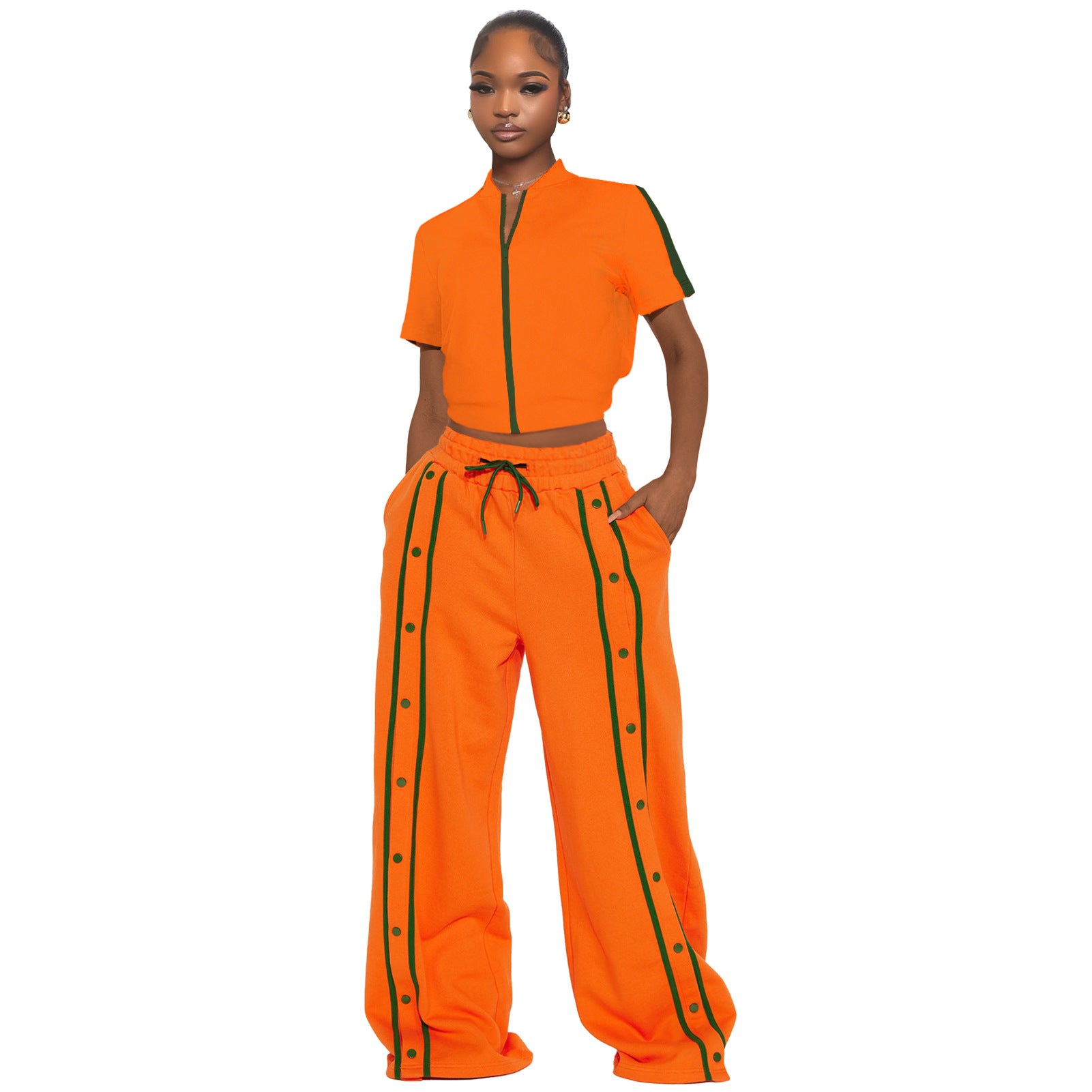 Striped Zip-Up Two-Piece Track Set