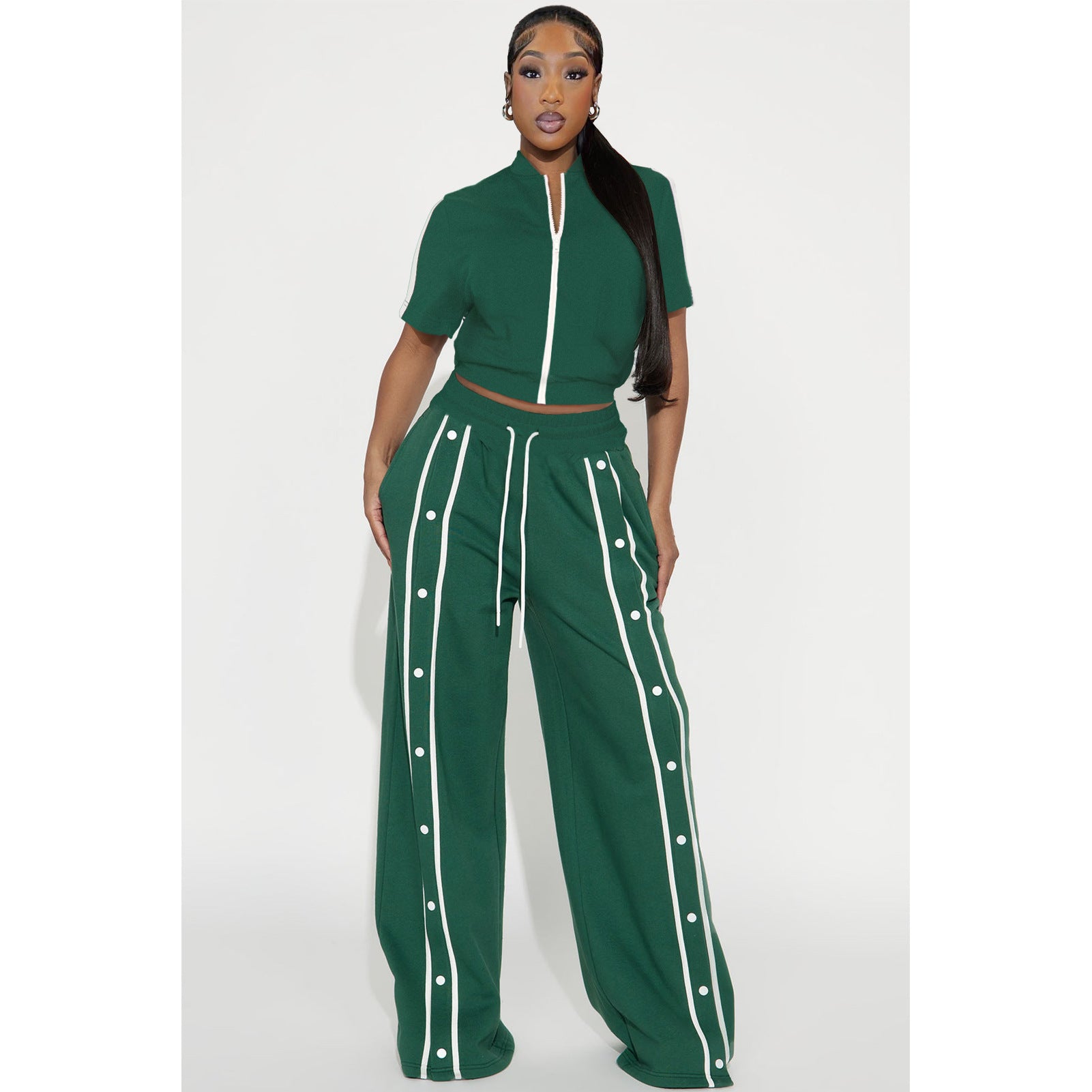 Striped Zip-Up Two-Piece Track Set