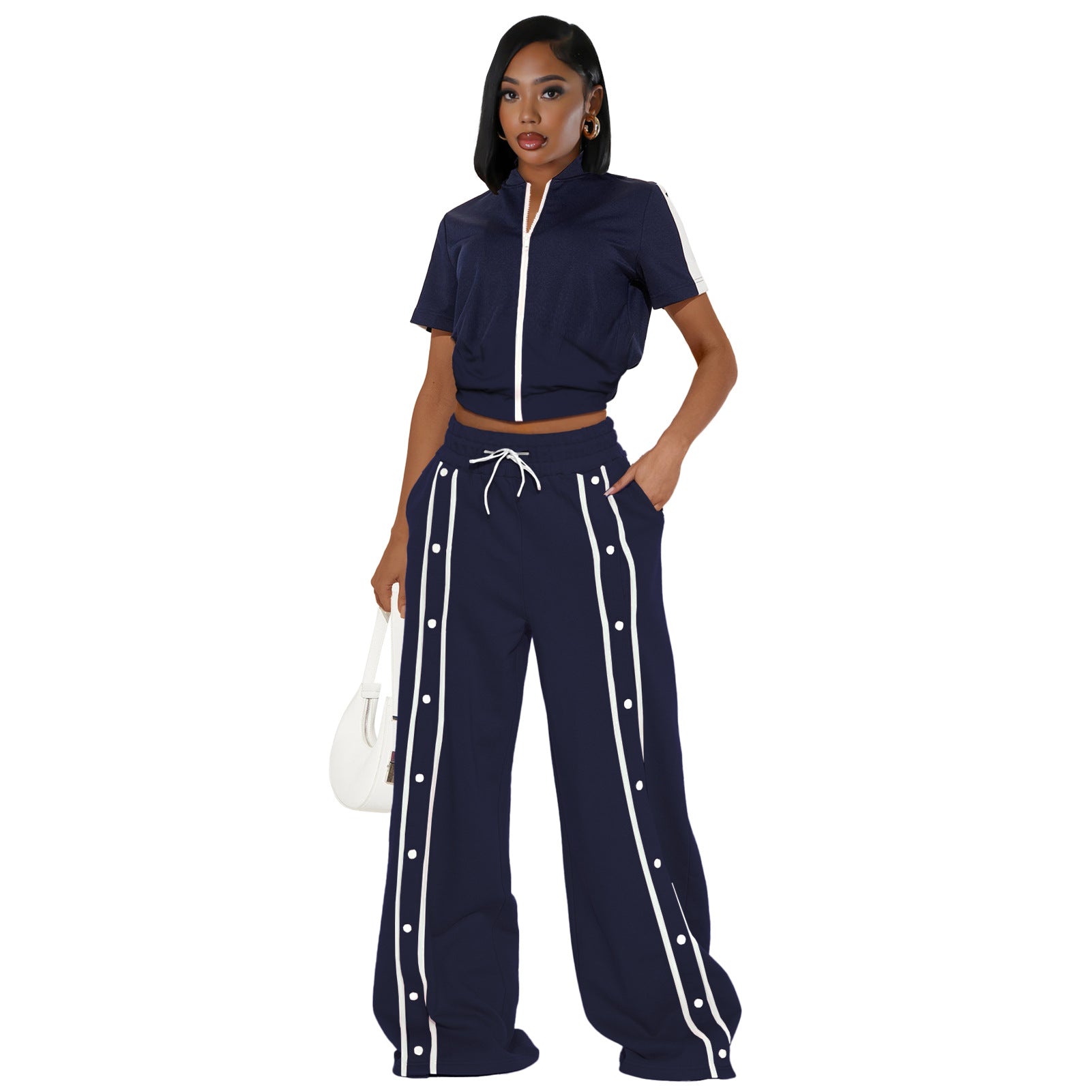 Striped Zip-Up Two-Piece Track Set