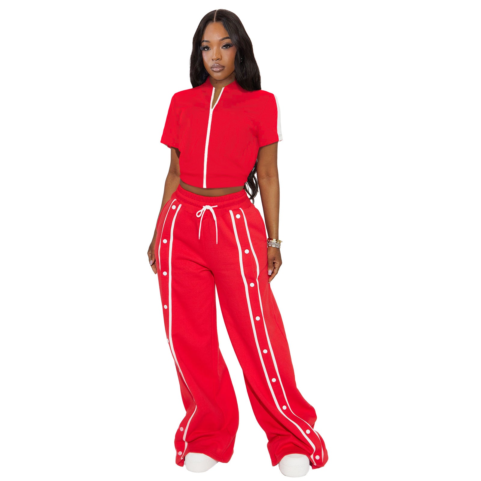 Striped Zip-Up Two-Piece Track Set