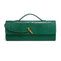 Snake Print Leather Clutch