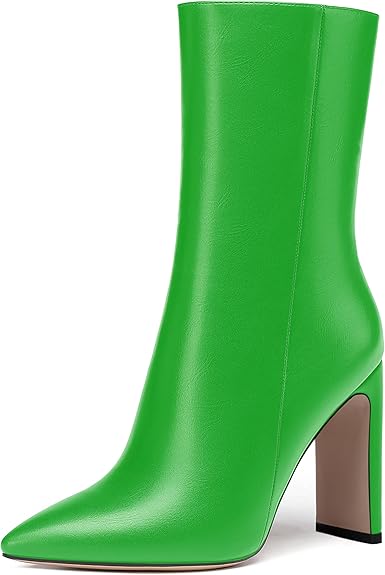 Pointed Toe Block Heel Ankle Boots
