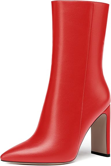 Pointed Toe Block Heel Ankle Boots