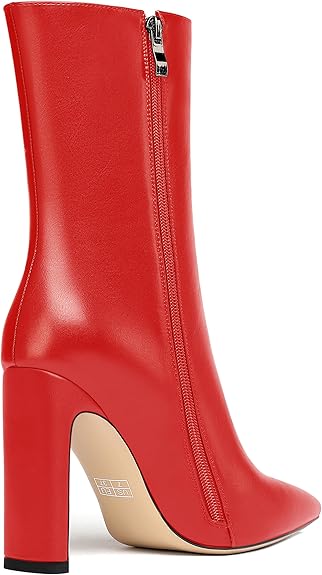Pointed Toe Block Heel Ankle Boots