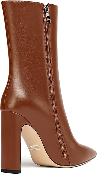 Pointed Toe Block Heel Ankle Boots