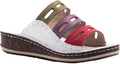 Multicolor Leather Wedge Slide Sandals