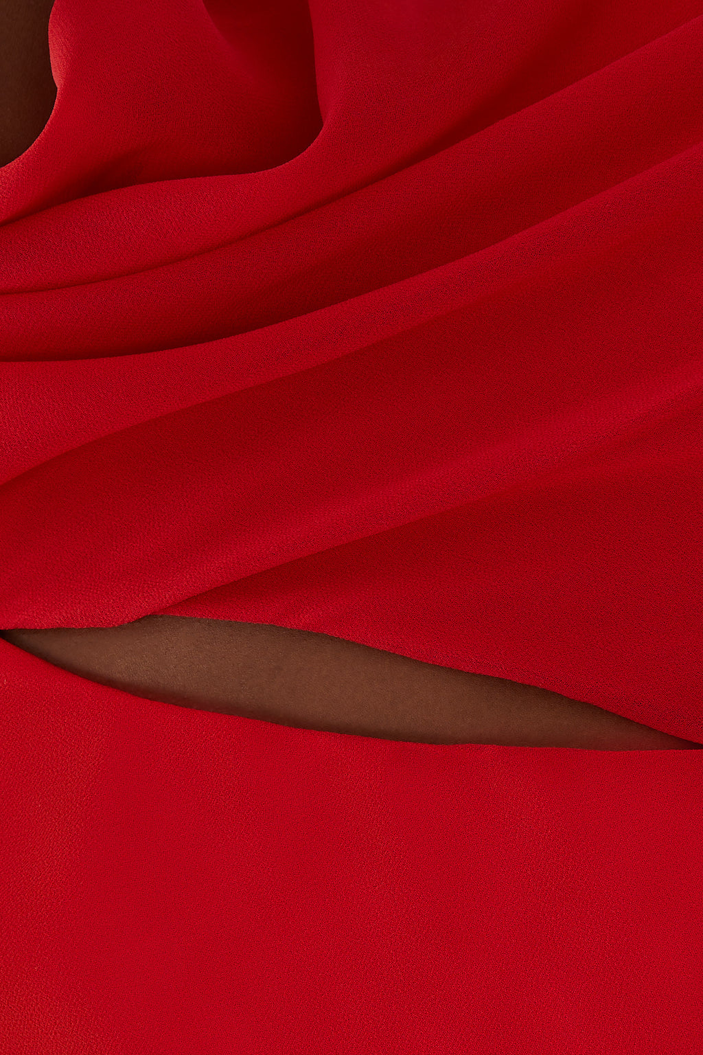 Red Draped Asymmetric Mini Dress