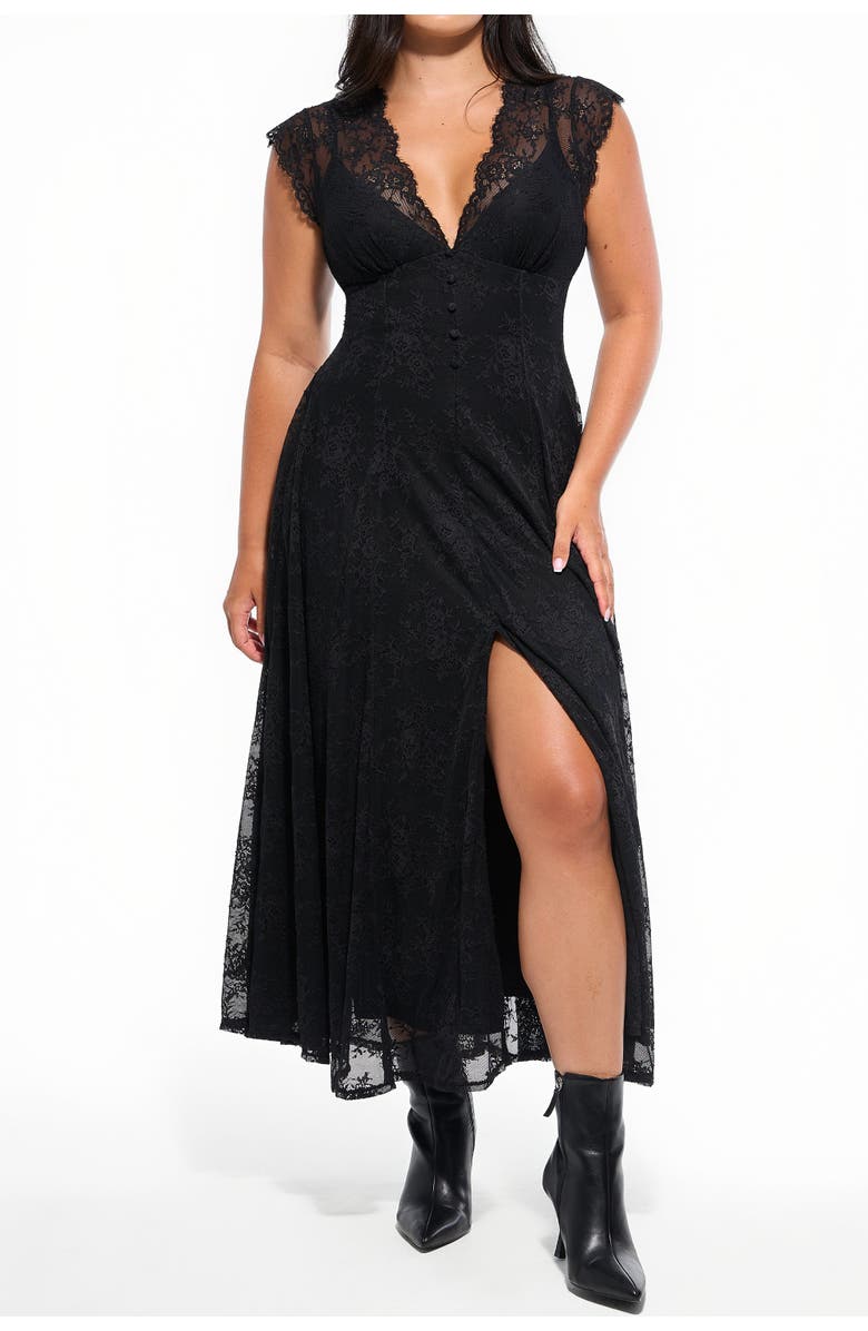 Lace Cap Sleeve Maxi Dress