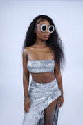 Silver Sequin Two-Piece Set