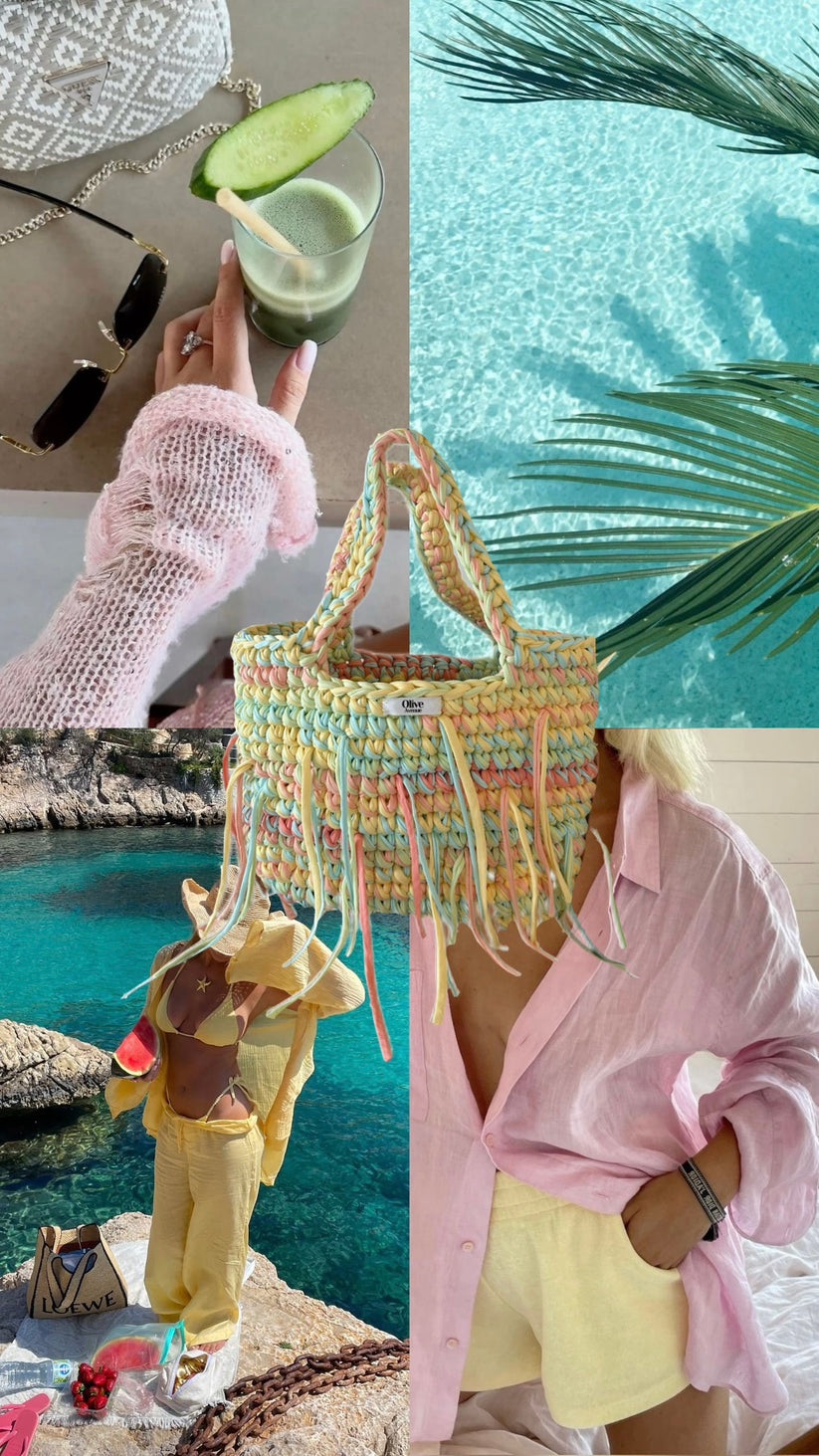 Pastel Multicolor Crochet Tote Bag