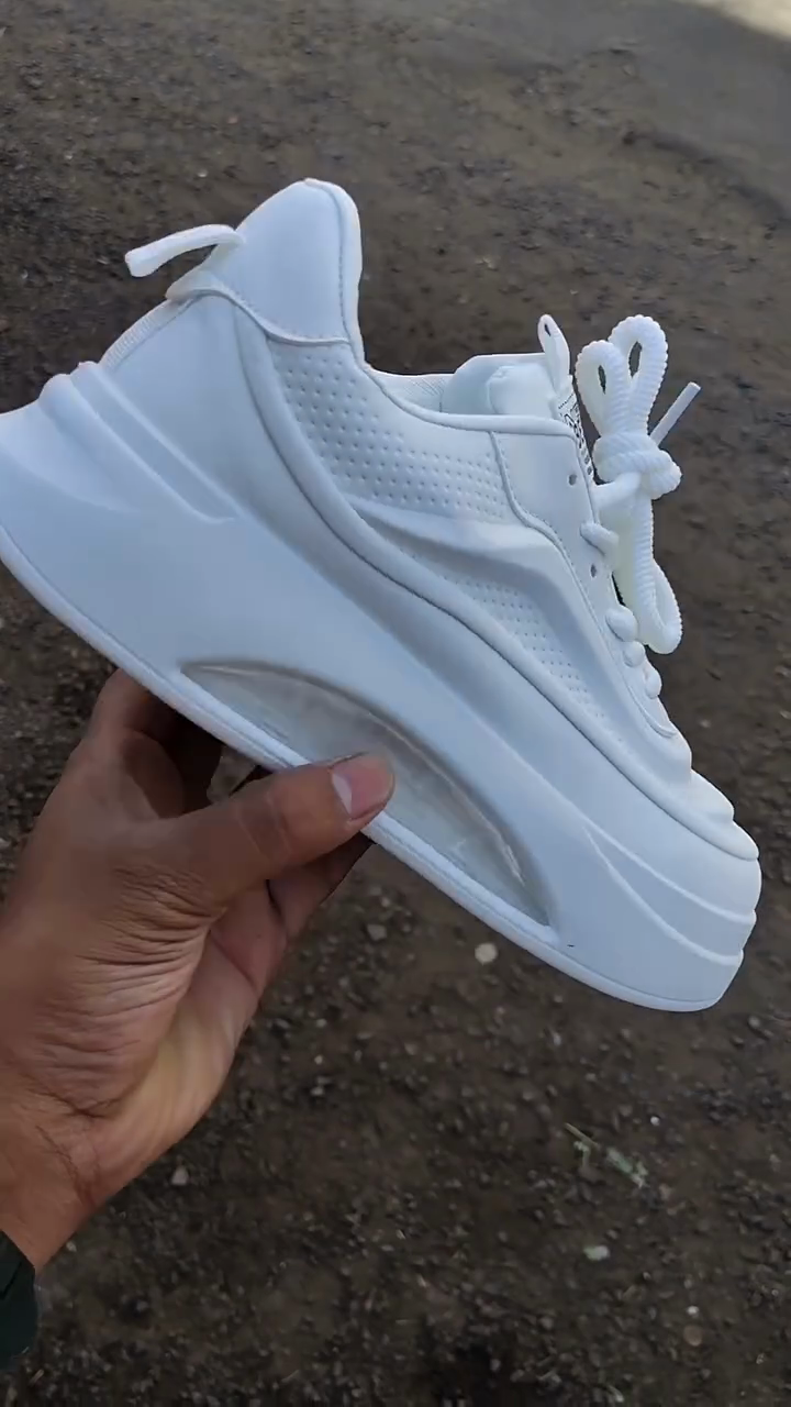 White Chunky Platform Sneakers