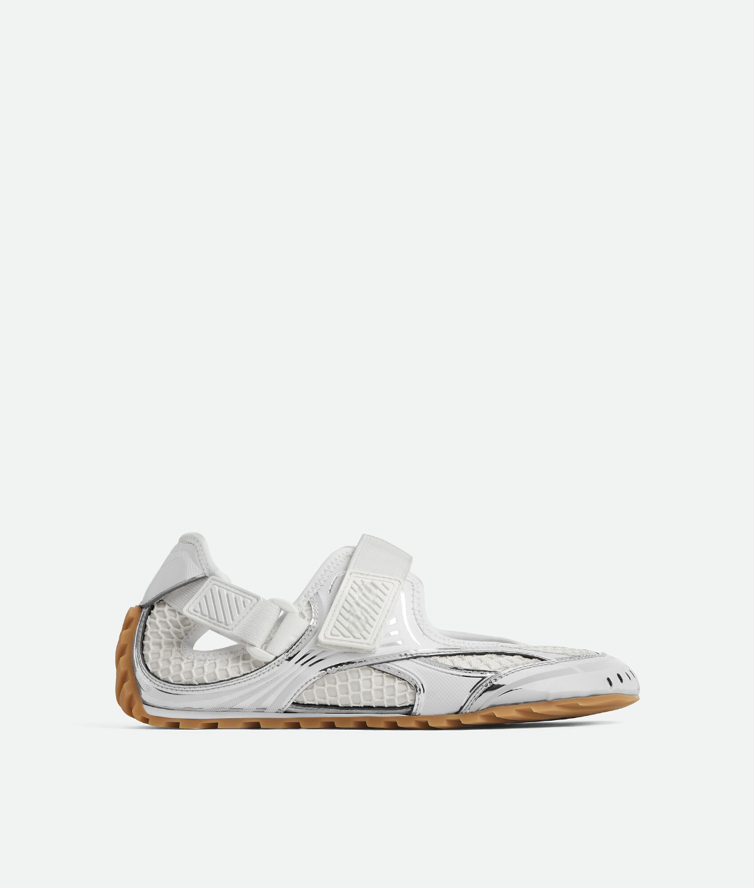 White Techwear Cutout Strap Sneakers