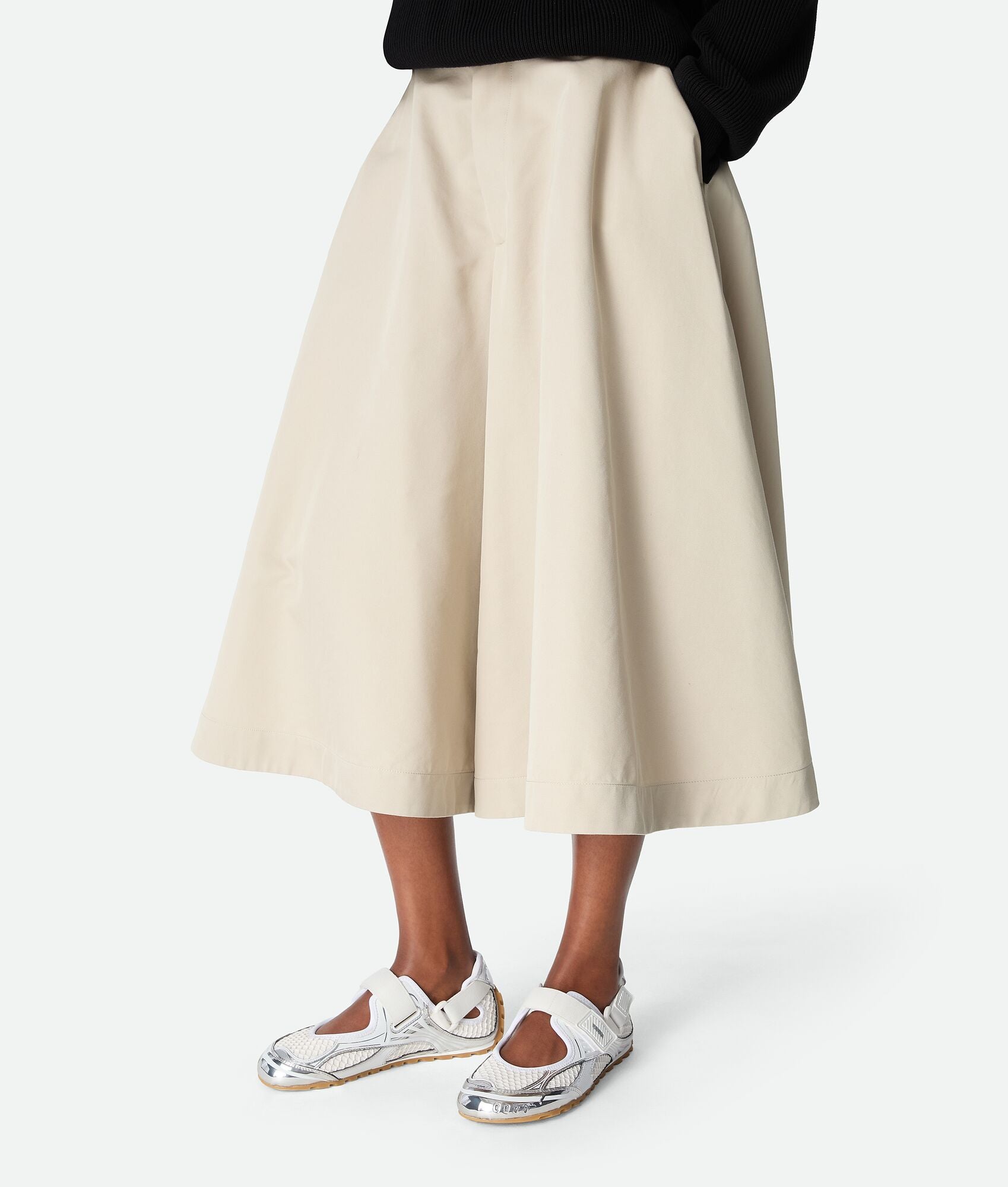 White Techwear Cutout Strap Sneakers