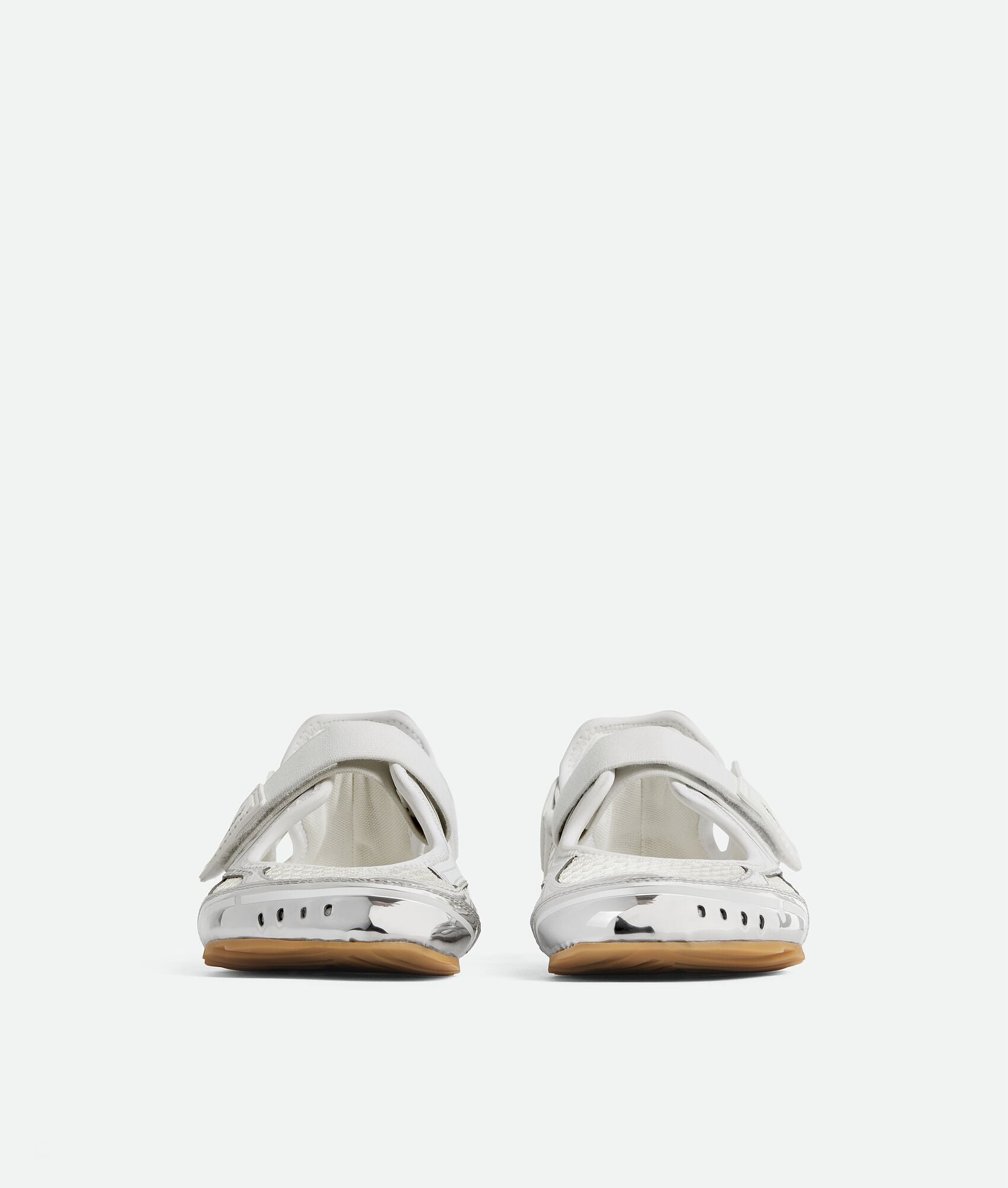 White Techwear Cutout Strap Sneakers