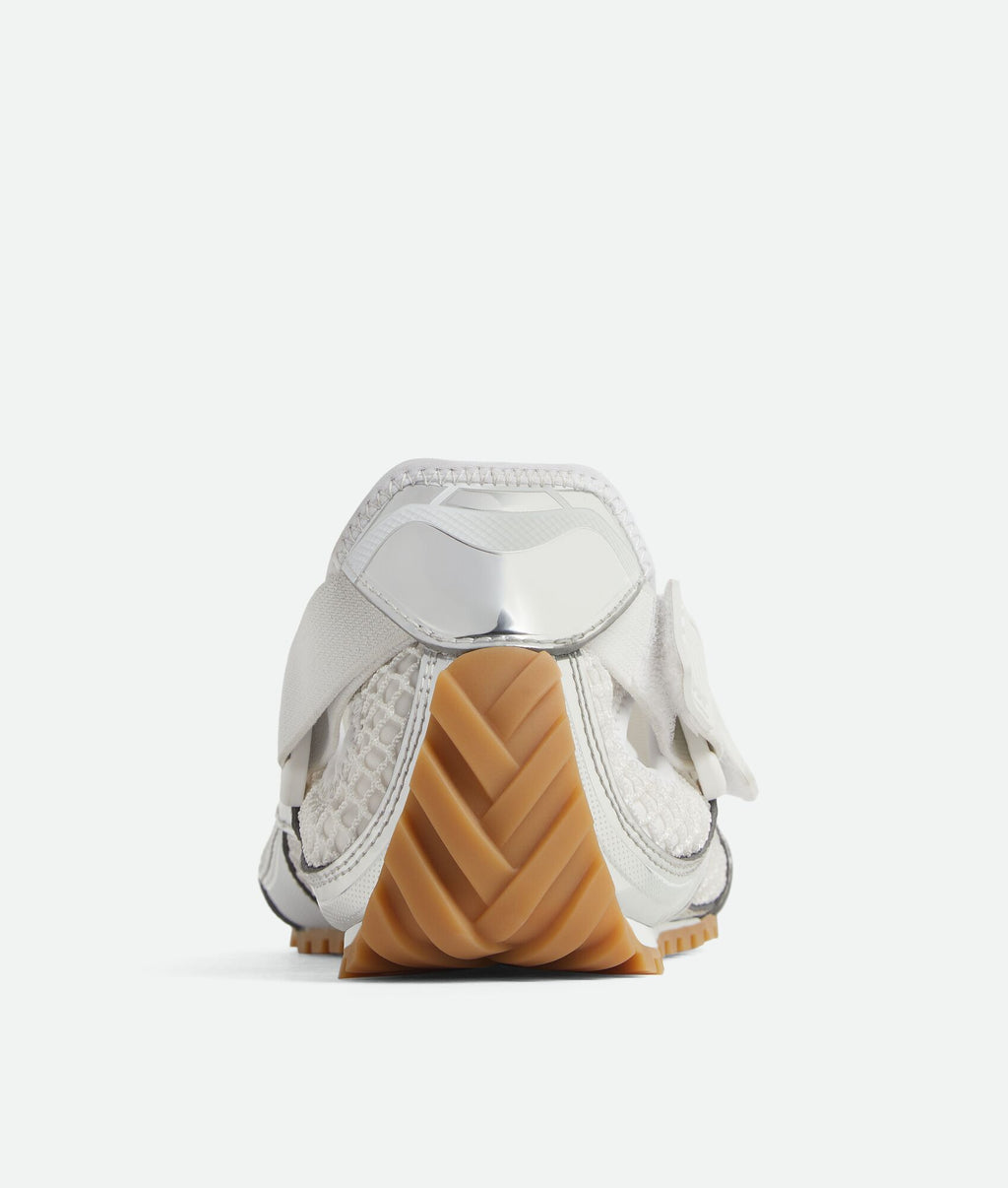 White Techwear Cutout Strap Sneakers