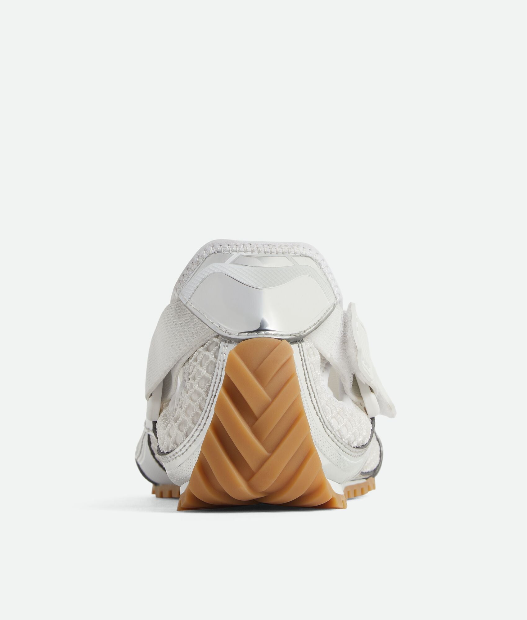 White Techwear Cutout Strap Sneakers