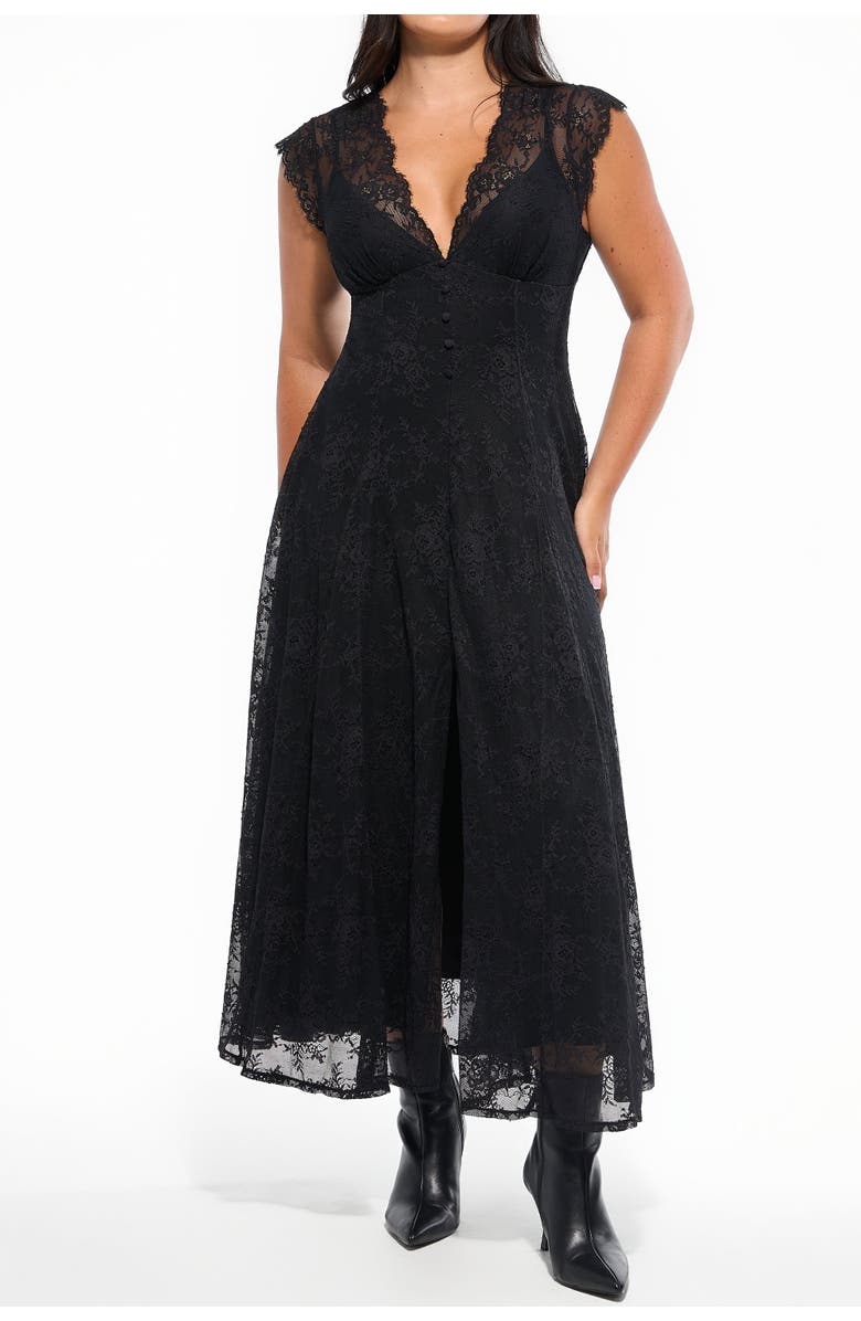 Lace Cap Sleeve Maxi Dress