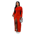 Ribbed Button-Front Shirt Dress