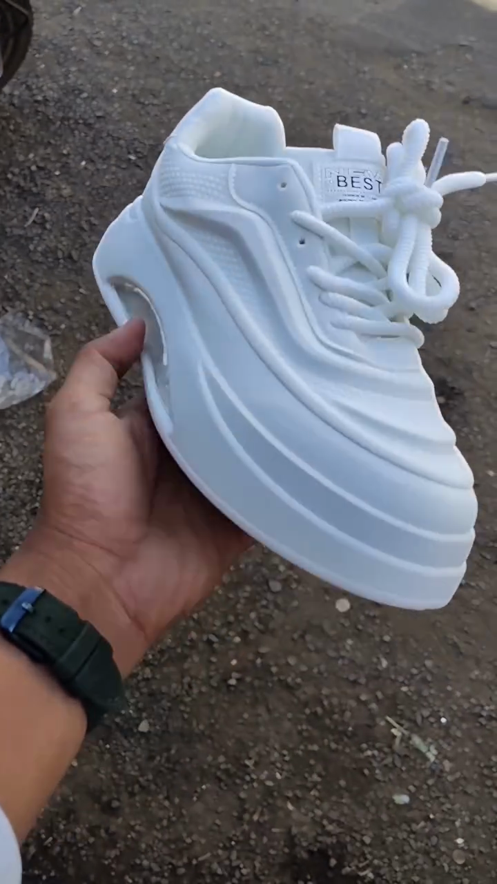 White Chunky Platform Sneakers