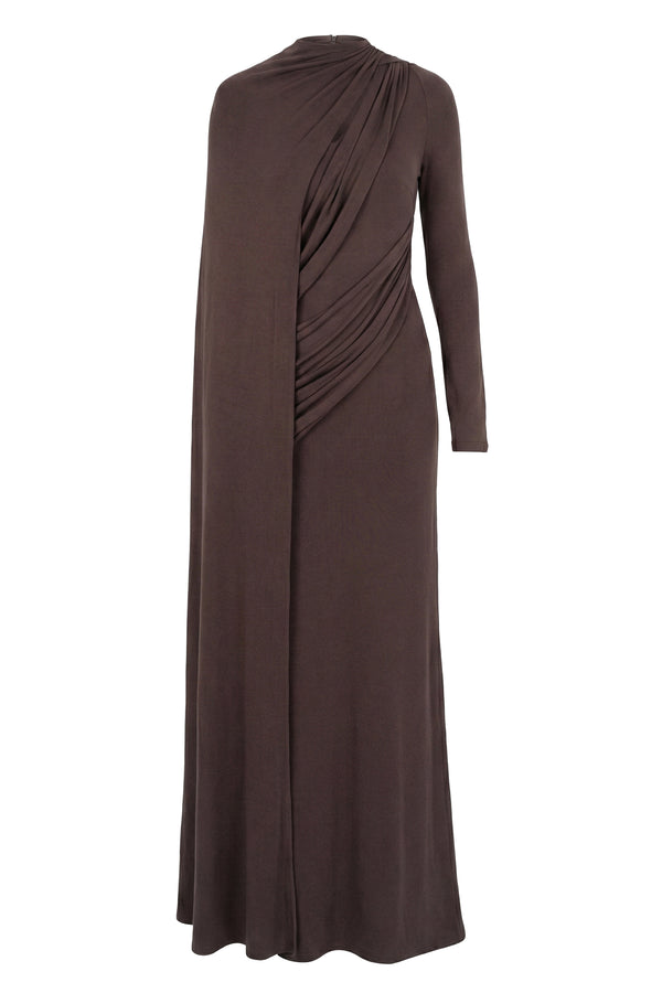 Draped Elegance Cape Dress