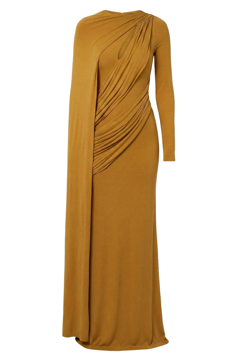 Draped Elegance Cape Dress