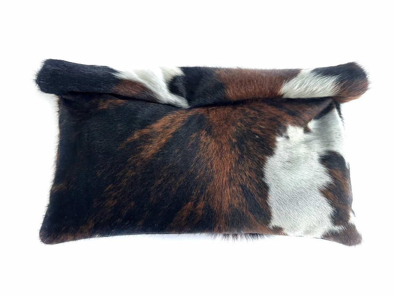 Tri-Color Cowhide Fold-Over Clutch