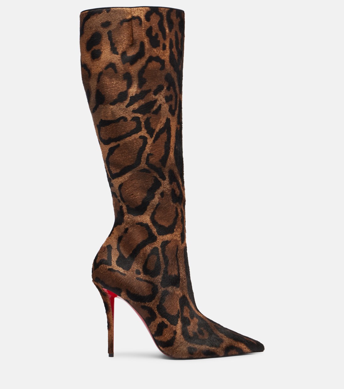 Bold Leopard Print Knee-High Stiletto Boots
