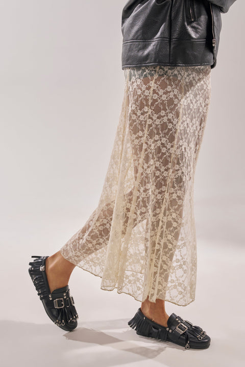 Black Leather Fringe & Studded Loafers
