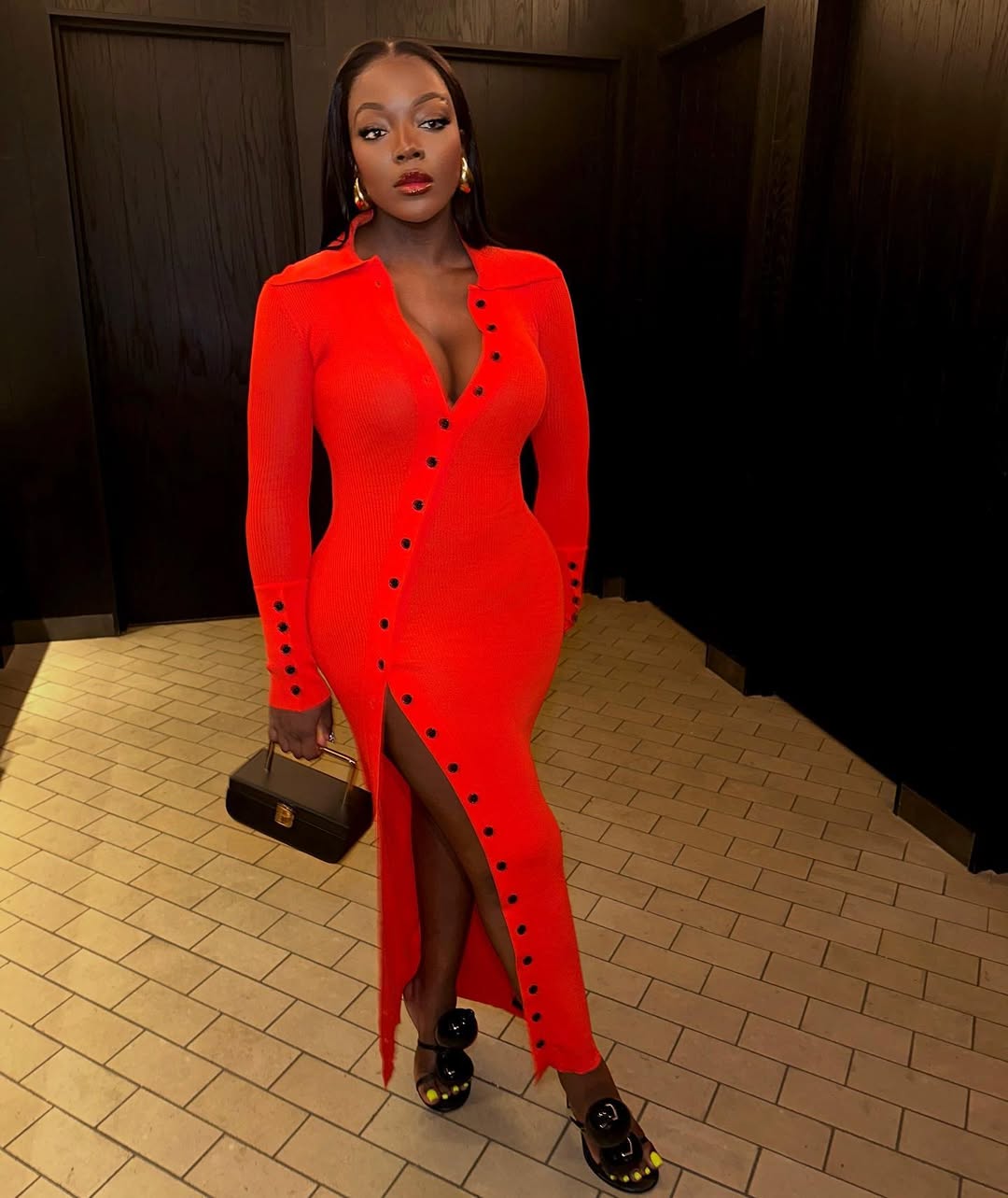 Ribbed Button-Front Shirt Dress