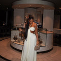 White Halter Cutout Wide-Leg Jumpsuit