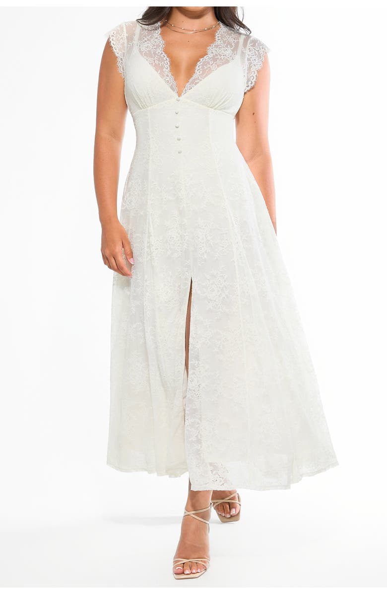 Lace Cap Sleeve Maxi Dress