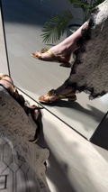 Gold Metallic Embellished Low Block Heel Sandals
