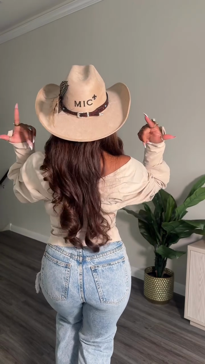 Cream Off-Shoulder Corset Top + Light Wash Distressed Split-Hem Jeans Set