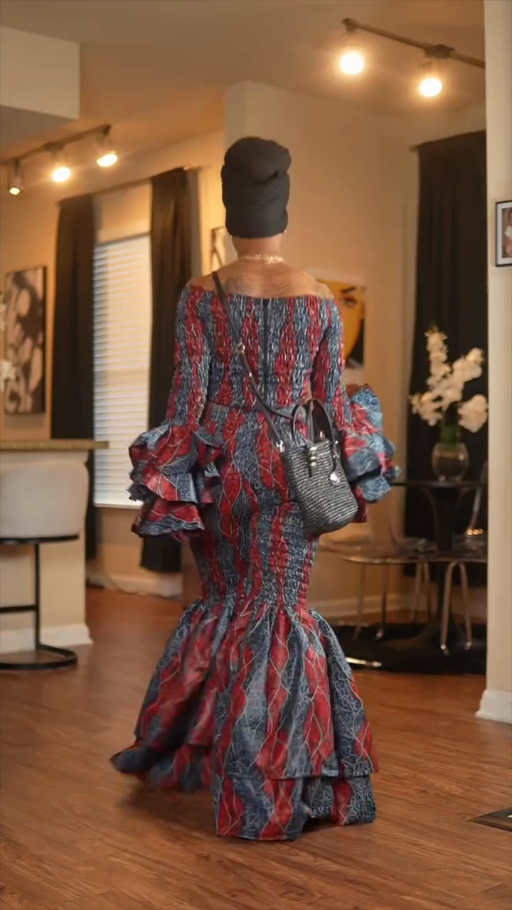 Off-Shoulder Ruffle Sleeve Crop Top & Tiered Ruffle Flared Pants