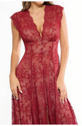 Lace Cap Sleeve Maxi Dress