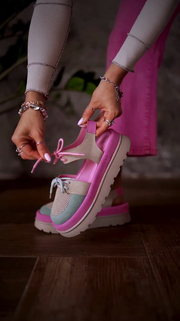 Multicolor Pastel Platform Sandals