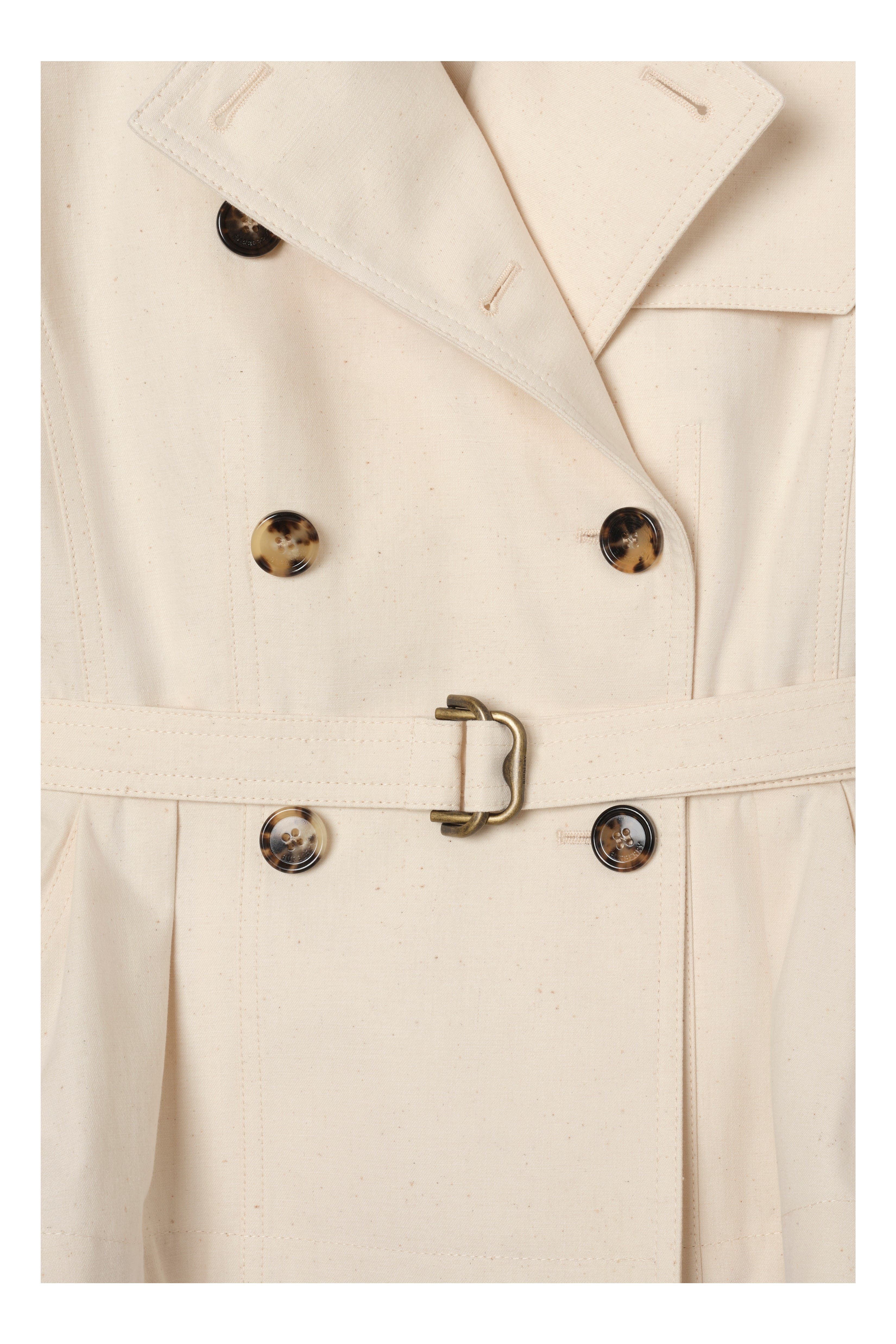 Classic Double-Breasted Peplum Hem Short Trench Jacket