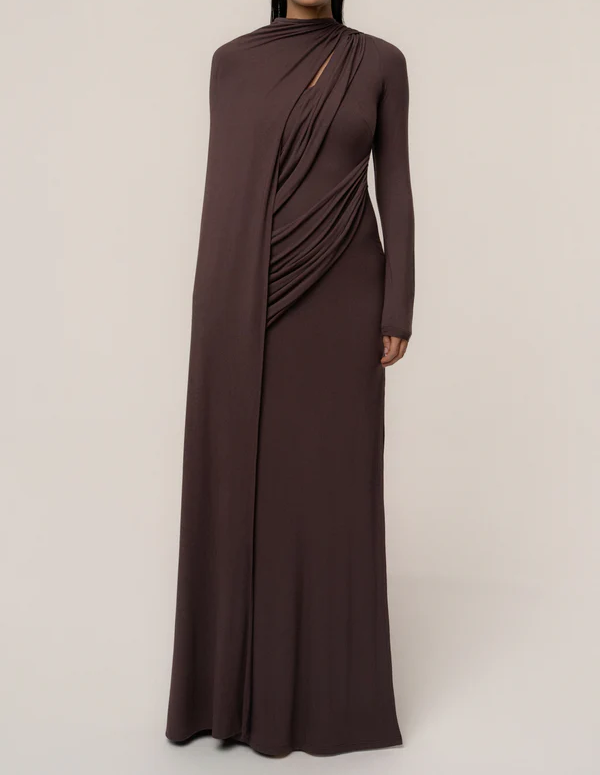 Draped Elegance Cape Dress