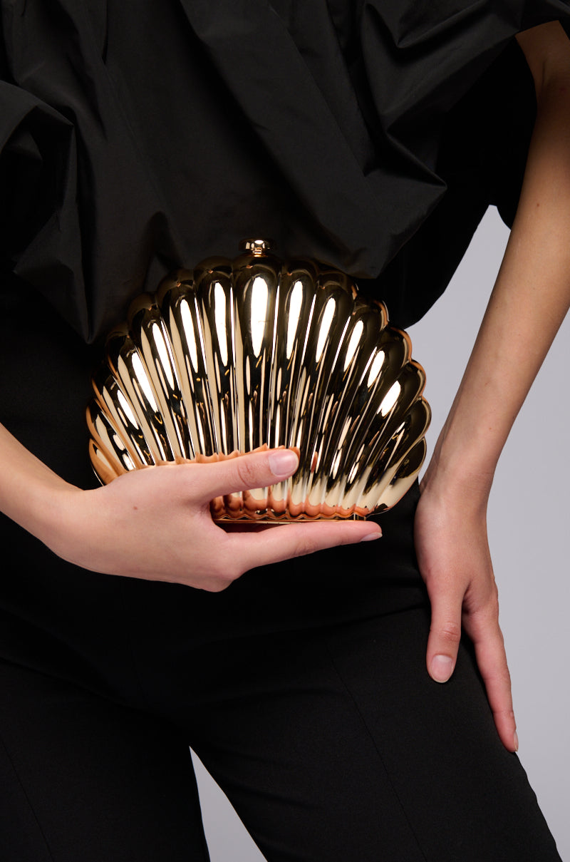 Gold Shell-Shaped Clutch
