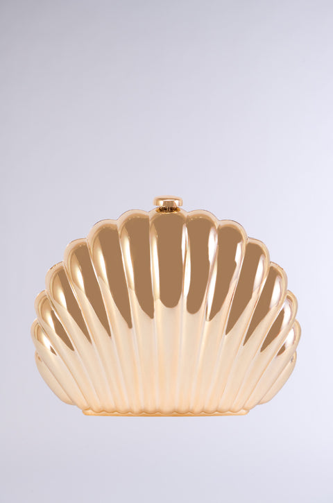 Gold Shell-Shaped Clutch