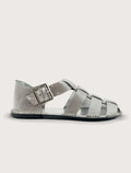 Silver Crystal-Embellished Fisherman Sandals