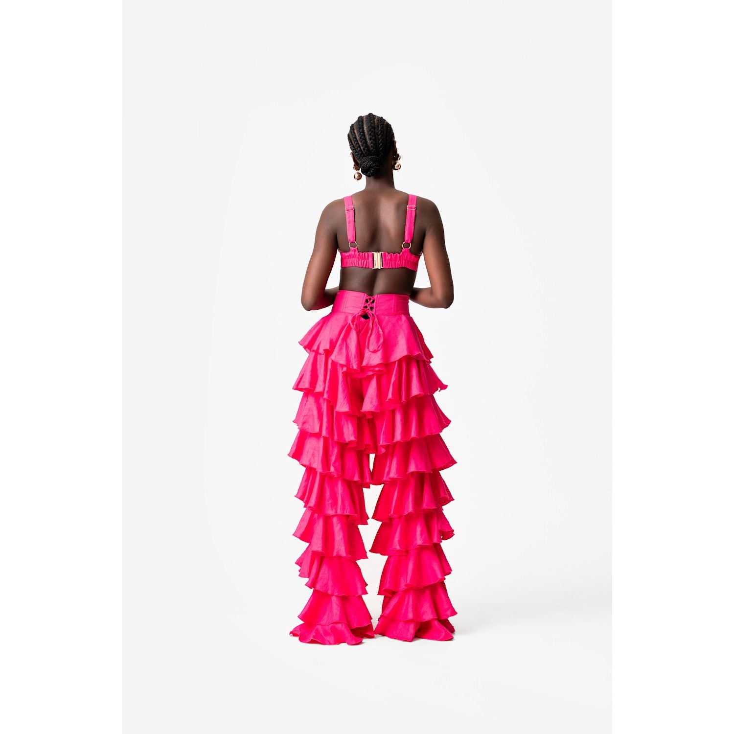 Hot Pink Ruffle Two-Piece Set